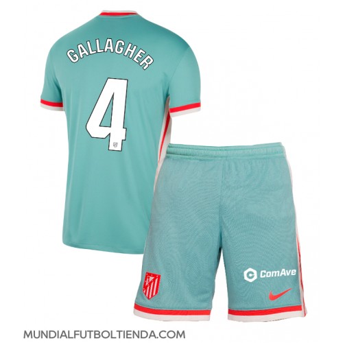 Camiseta Atletico Madrid Conor Gallagher #4 Segunda Equipación Replica 2024-25 para niños mangas cortas (+ Pantalones cortos)